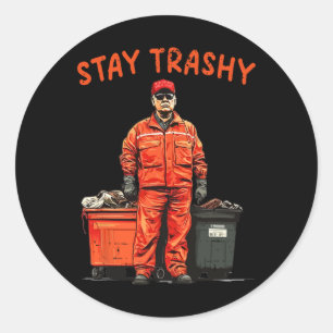 Pegatina Redonda Guay Donald Trump Garge sigue siendo un divertido