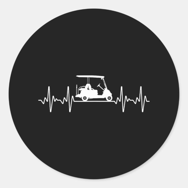 Pegatina Redonda Guay Golf Cart Art Para Golfer Golf Lover & (Anverso)