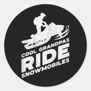 Pegatina Redonda Guay Grandpas Rige Snowmobiles - Motor Sled ( On B