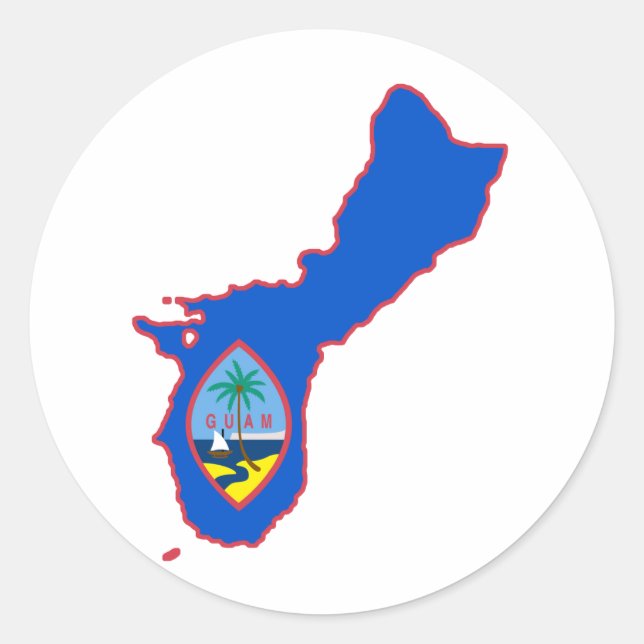 Pegatina Redonda Guay Guam (Anverso)