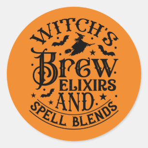 Pegatina Redonda Guay Halloween brujas Brew