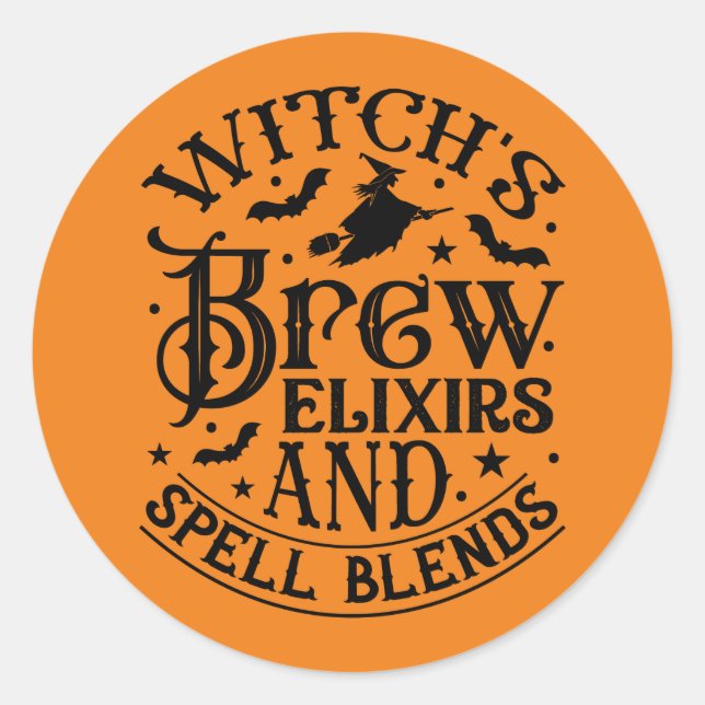 Pegatina Redonda Guay Halloween brujas Brew (Anverso)