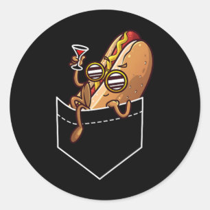 Pegatina Redonda Guay Hot Dog Design Para Hombres Mujeres Niños Dis