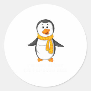 Pegatina Redonda Guay Im No Corto Im Pingüino Tamaño Funny Ani