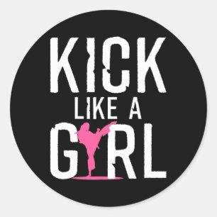 Pegatina Redonda Guay Karate Gift Kickboxing Karate Lover Taekwondo