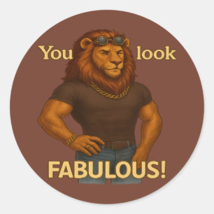 Pegatina Redonda Guay King Lion - Fabuloso sin esfuerzo
