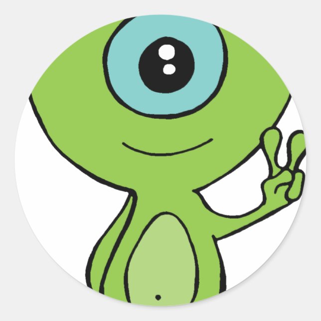 Pegatina Redonda Guay Little Alien (Anverso)