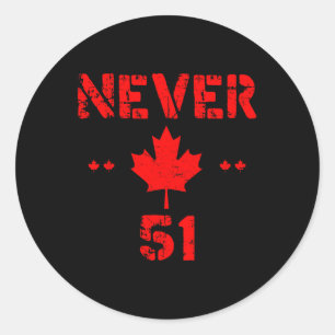 Pegatina Redonda Guay Nunca 51 Estado Canadá Bandera Funny 51 Estad