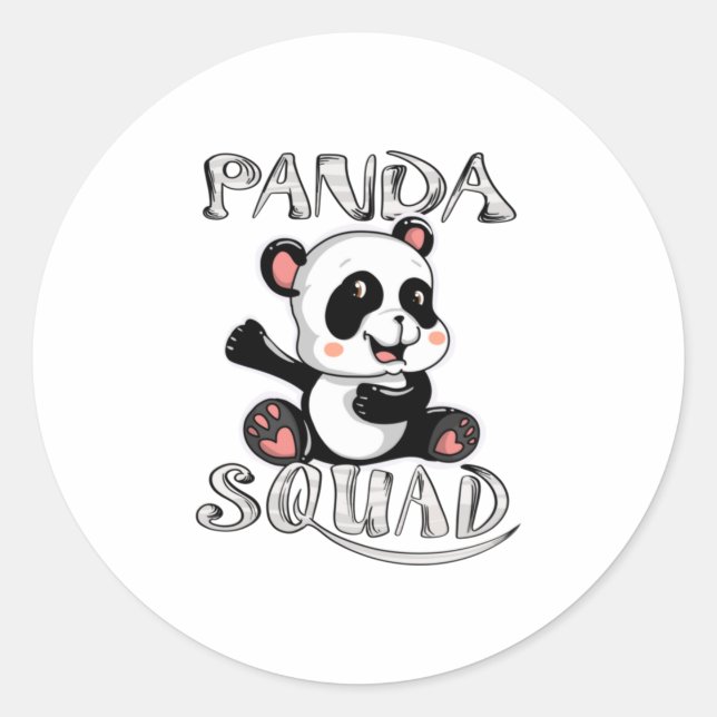 Pegatina Redonda Guay Panda Squad Funny Enorme A Los Animales (Anverso)