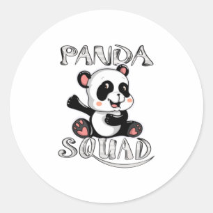 Pegatina Redonda Guay Panda Squad Funny Enorme A Los Animales