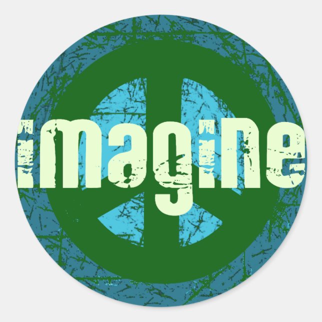 Pegatina Redonda Guay Peace Anti-war (Anverso)