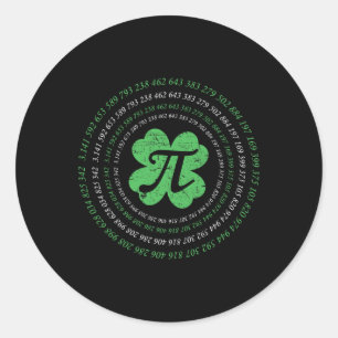 Pegatina Redonda Guay Pi Day Shamrock Saint Patrick's Day Math Geek
