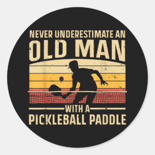 Pegatina Redonda Guay Pickleball Art Para Hombres Mujeres Paddle Pi