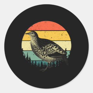 Pegatina Redonda Guay Quail Art Hombres Mujeres Cazadora de Pájaros