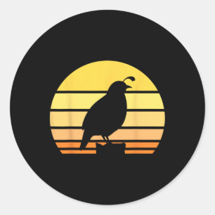 Pegatina Redonda Guay Quail Art Hombres Mujeres Cazadora de Pájaros