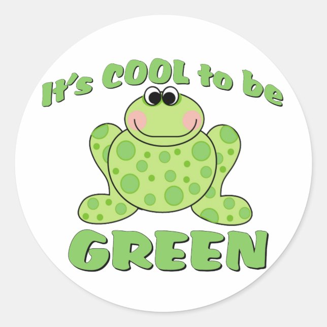 Pegatina Redonda Guay será Green FROG (Anverso)