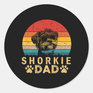 Pegatina Redonda Guay Shorkie Dad