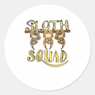 Pegatina Redonda Guay Slod Squad Funny Lazy Llow Animal Lover