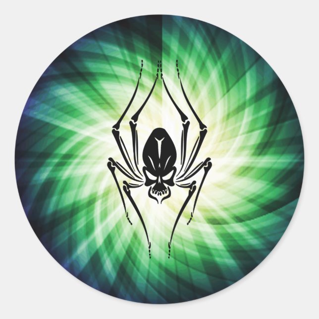 Pegatina Redonda Guay Spider Skull (Anverso)