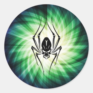 Pegatina Redonda Guay Spider Skull