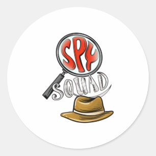 Pegatina Redonda Guay Spy Squad Kids Funny Secret Agent Group C