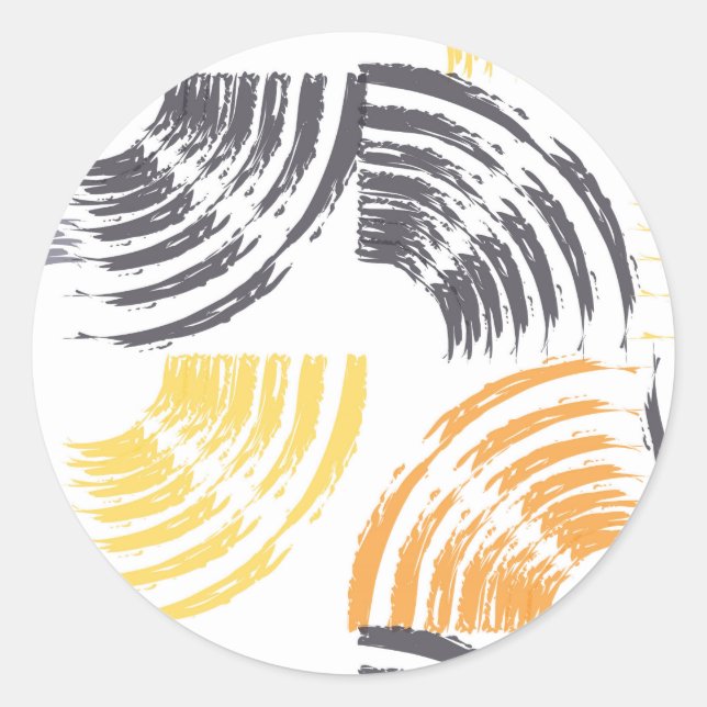 Pegatina Redonda Guay, trazos de pincel únicos, modernos y urbanos (Anverso)