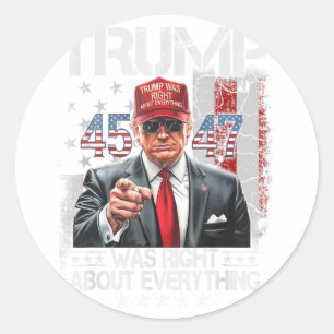 Pegatina Redonda Guay Trump tenía razón acerca de todo lo estadouni