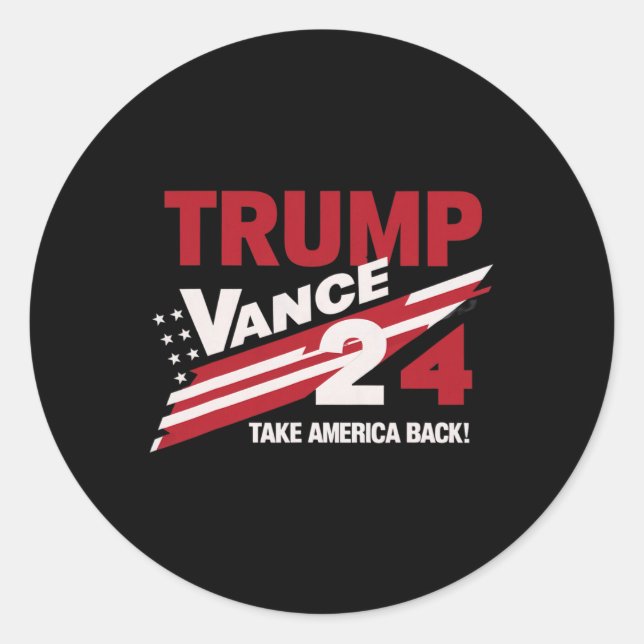 Pegatina Redonda Guay Trump Vance Design (Anverso)