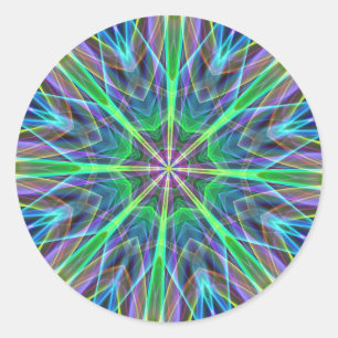 Pegatina Redonda Guay Vibrant Neon Pastel Aura Mandela