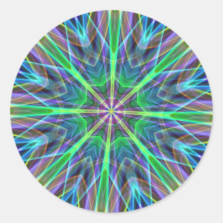 Pegatina Redonda Guay Vibrant Neon Pastel Aura Mandela