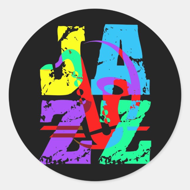 Pegatina Redonda Guay y el jazz de moda (Anverso)