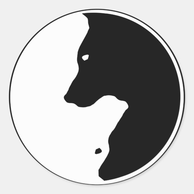 Pegatina Redonda Guay Yin Yang Dog Labrador (Anverso)