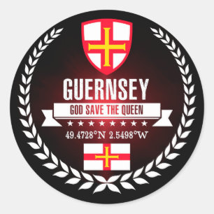Pegatina Redonda Guernsey