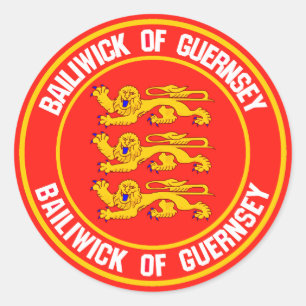 Pegatina Redonda Guernsey Round Emblem