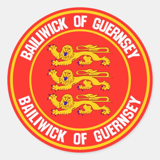 Pegatina Redonda Guernsey Round Emblem (Anverso)