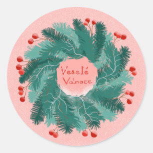 Pegatina Redonda Guerra de navidad checa