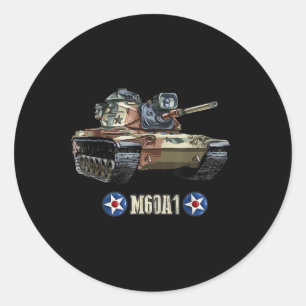 Pegatina Redonda Guerra Fría Estados Unidos M60a1 Fuerte tanque