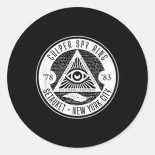 Pegatina Redonda Guerra revolucionaria del anillo de espionaje culp