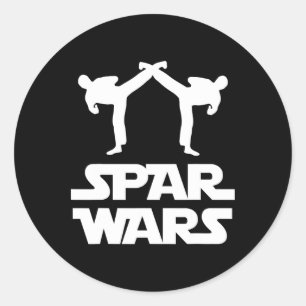 Pegatina Redonda Guerras de Spar Mma Karate Taekwondo Boxeo Artes M