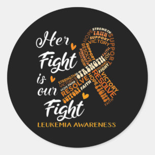 Pegatina Redonda Guerrera De Conciencia Su Lucha Es Nuestro Naranja