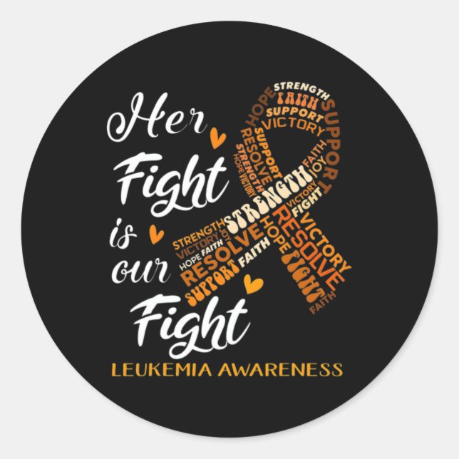 Pegatina Redonda Guerrera de la Concienciación sobre Leucemia Su Lu (Anverso)