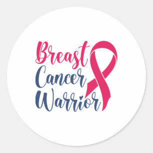 Pegatina Redonda Guerreras contra el cáncer de mama