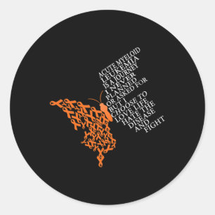 Pegatina Redonda Guerrero agudo de leucemia mieloide