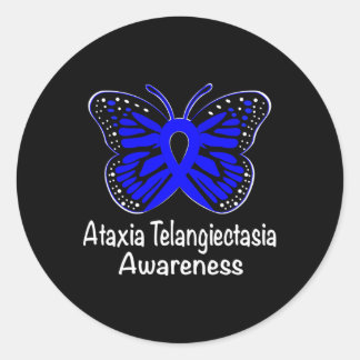 Pegatina Redonda Guerrero de apoyo de concienciación sobre Ataxia T