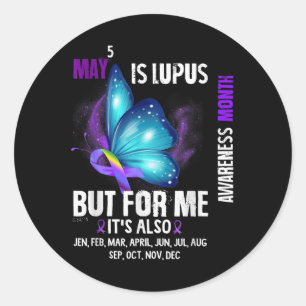 Pegatina Redonda Guerrero de concienciación sobre el lupus Mo de la