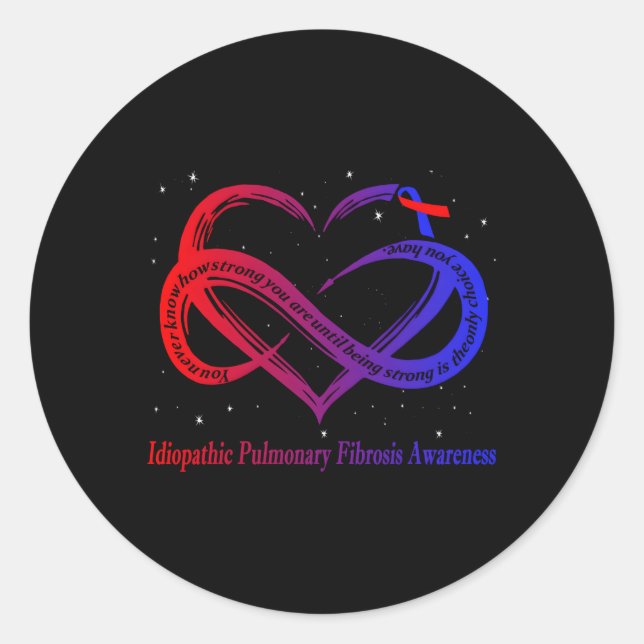 Pegatina Redonda Guerrero de Fibrosis Pulmonar Idiopático (Anverso)