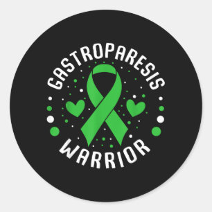 Pegatina Redonda Guerrero de gastroparesis Conciencia de gastropare