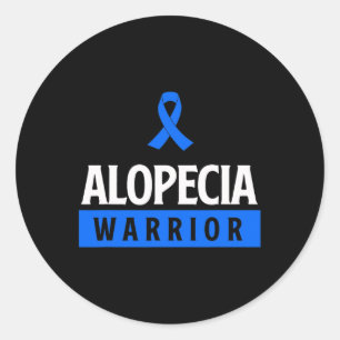 Pegatina Redonda Guerrero de la conciencia de Alopecia