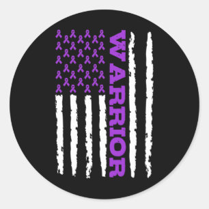 Pegatina Redonda Guerrero de la conciencia de la epilepsia