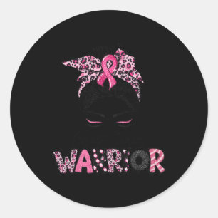 Pegatina Redonda Guerrero de la conciencia sobre el cáncer de mama 